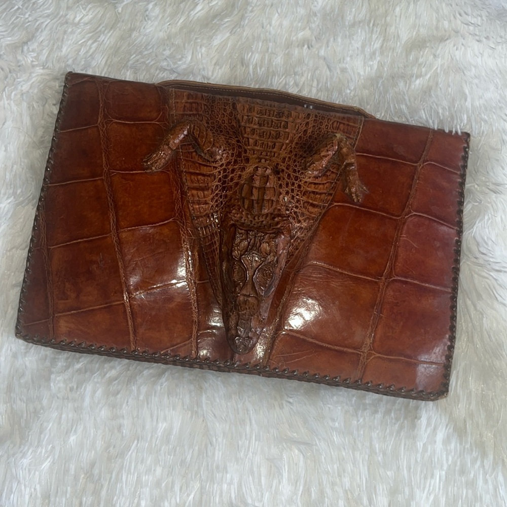 Vintage genuine alligator leather purse /clutch